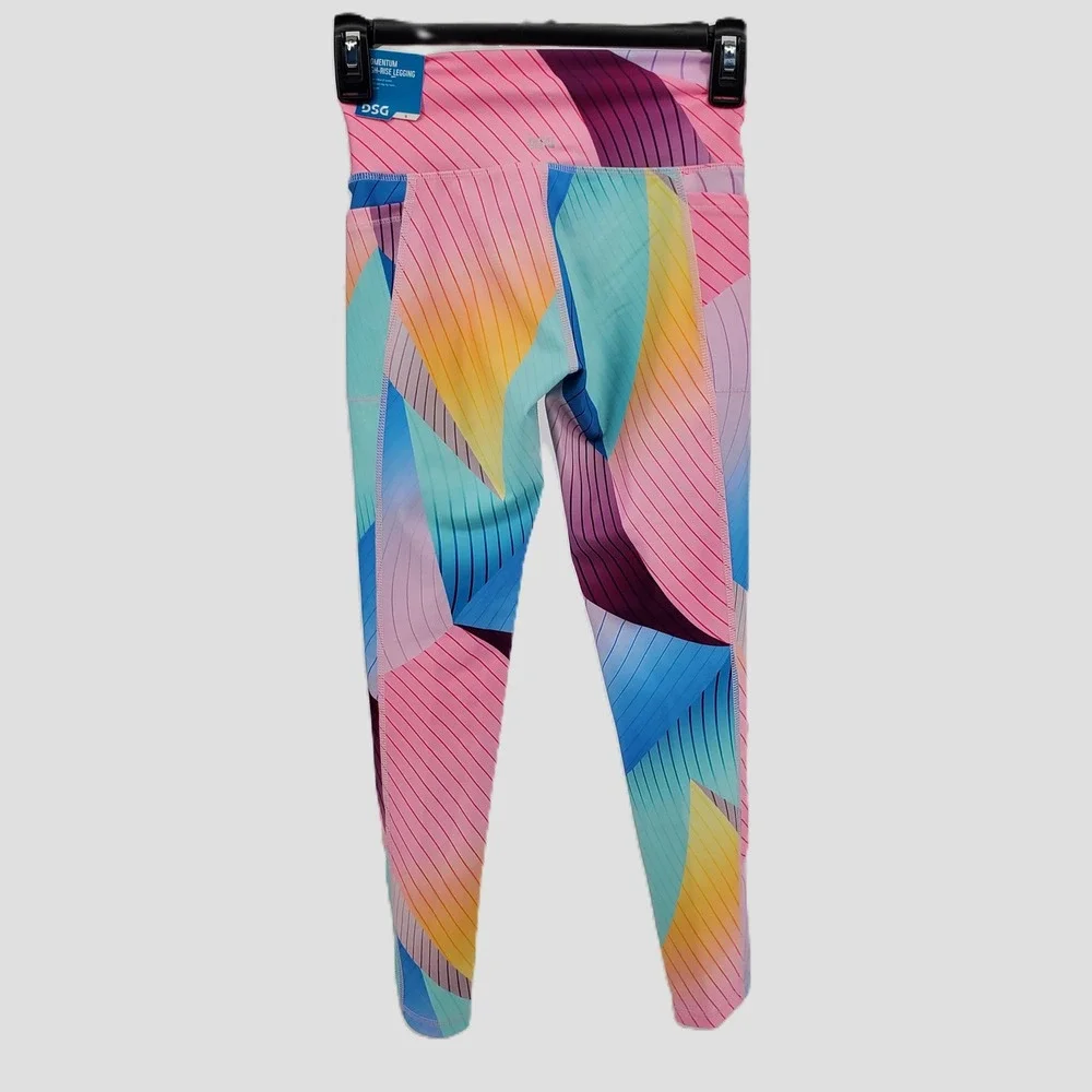 DSG Girls Medium Momentum High Rise Legging Bend It Pink‎ Multi Color Activewear